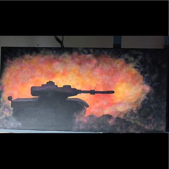 SOLD 12x20 Hand Painted World of Tanks Painting - Picture 2 of 2
